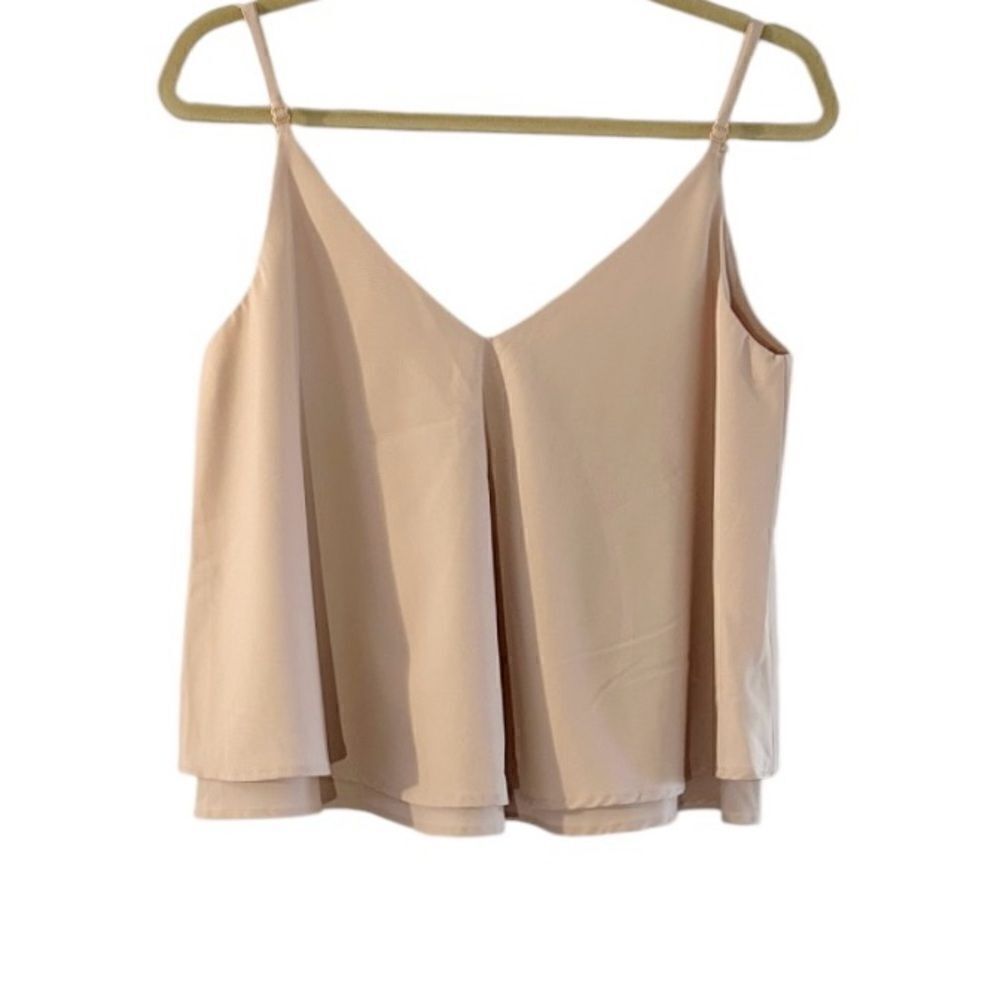 TOBI Nude Light Tan Flowy Sleeveless Lined Camisole Top Size XS New with Tags
